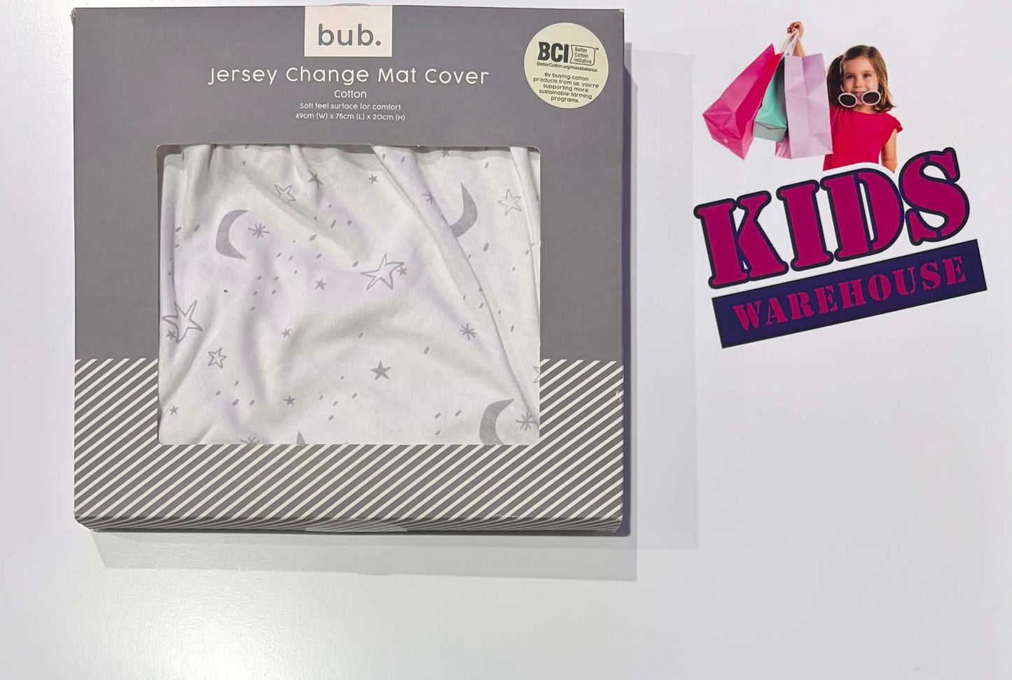 Bub. White Star & Moon Print Change Mat Cover ( 49cm x 75cm x 20cm)