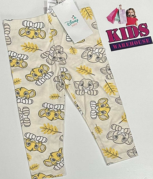 Disney White & Yellow Pants With Simba Pattern Size 0