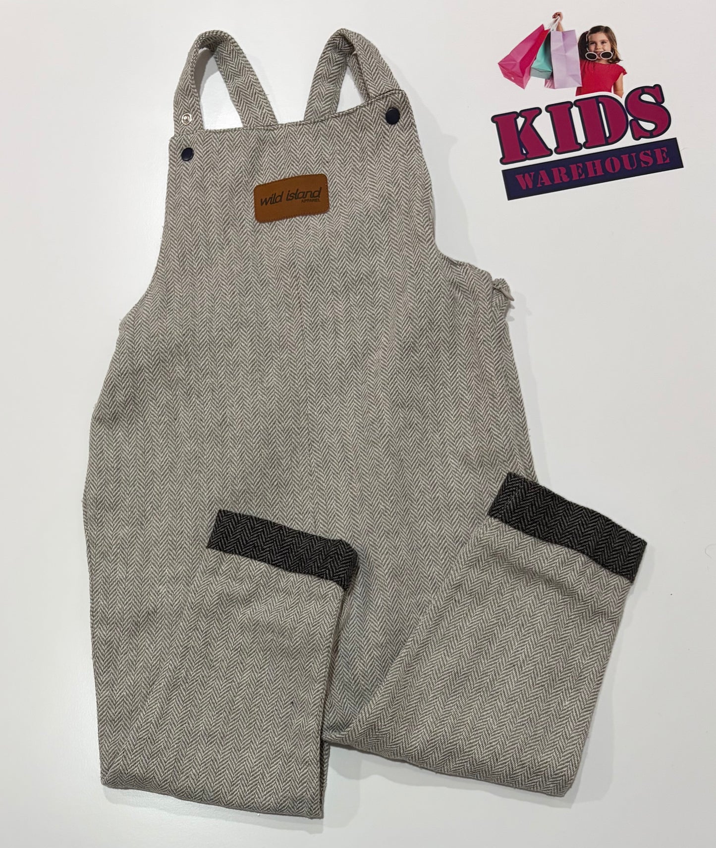 Wild Island Grey Overalls Size 4