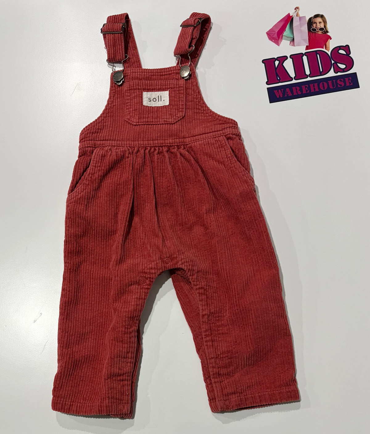 Soll. The Label Red Corduroy Overalls Size 1