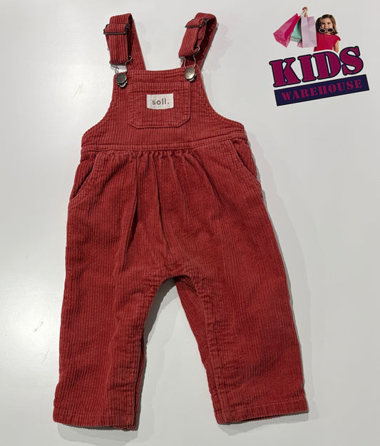 Soll. The Label Red Corduroy Overalls Size 1