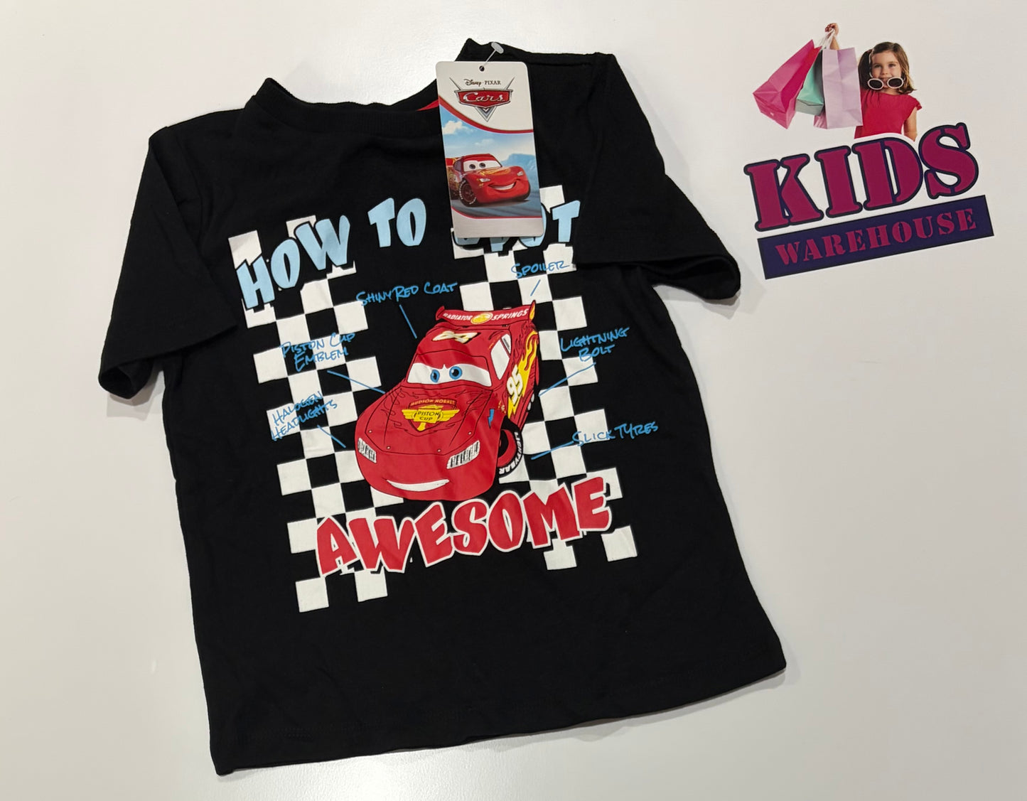 Disney Pixar Cars Black, How To Spot Awsome Print Top Size 4