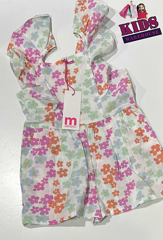 New Milkshake White Dress With Pink & Blue Flower Pattern Size 3 (RRP $44.99)