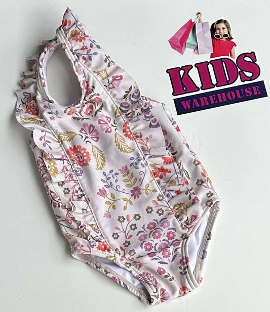 Purebaby Cream, Floral Print Bodysuit Size 000