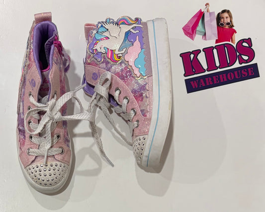 Skechers Twinkle Toes Unicorn Glitter Lights Runners Size US11/UK10 (Older Child) (1 Shoe Works)
