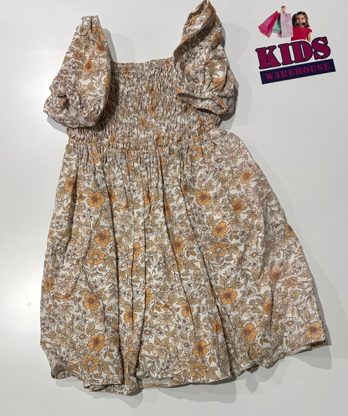 Arrabella & Rose White, Yellow Floral Print Dress Size 8