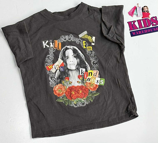 Cotton On Selena Gomez Black Top With “ Kill Em With Kindness” Print Size 5