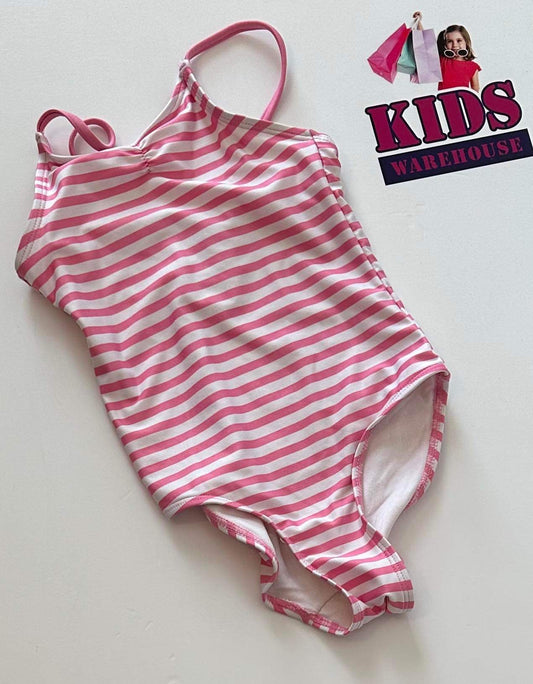 H&M Pink and White Striped Bathing Suit Size 3