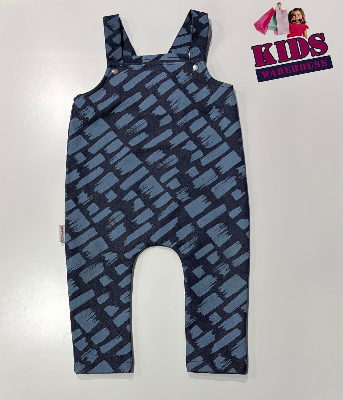 Sooki Baby Blue Paint Brush Print Playsuit Size 1