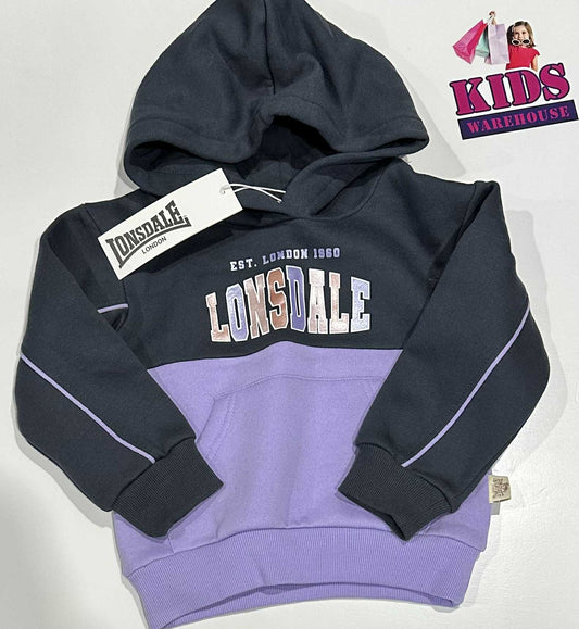 New Lonsdale London Black & Purple Hoodie Size 4 (RRP $30)