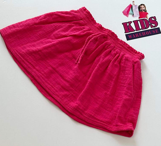 Bright Pink Ruffle Waist Skirt Size 4