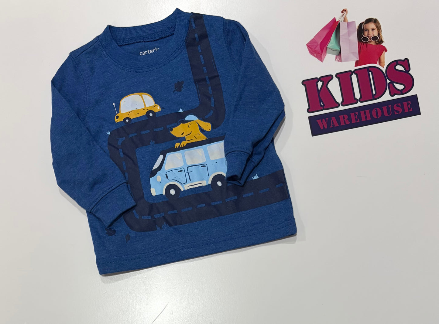 Carters Blue, Van Print Top Size 0