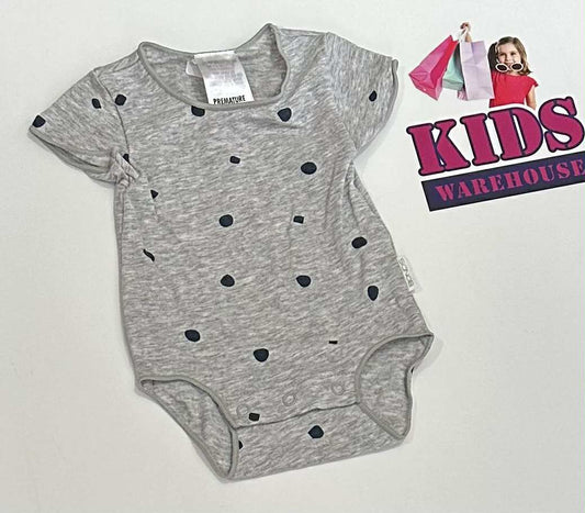 Bonds Grey Bodysuit With Black Dot Pattern Size 00000