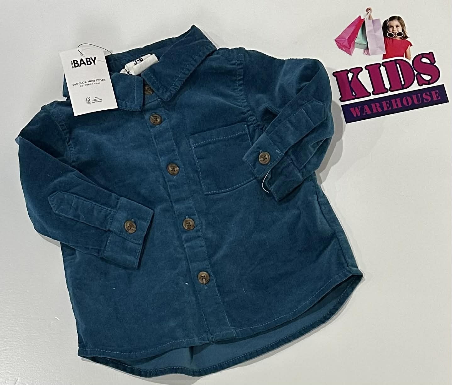 Cotton On Blue Soft Shirt Size 00 (RRP $24.99)