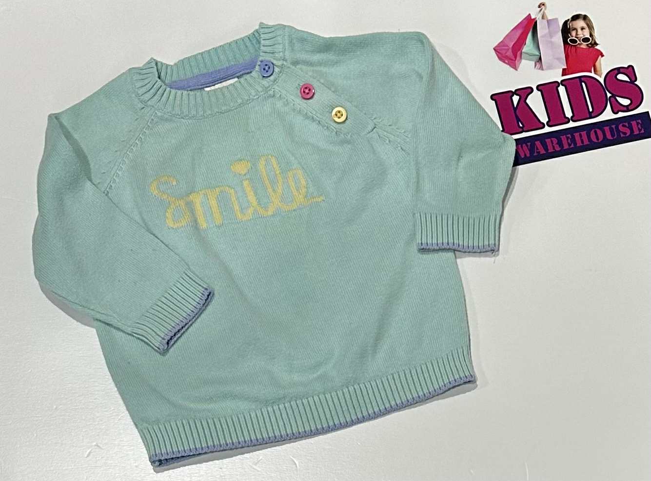 Target Aqua Knit Jumper With “Smile” Print Size 00