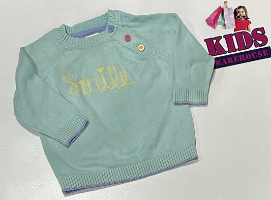 Target Aqua Knit Jumper With “Smile” Print Size 00