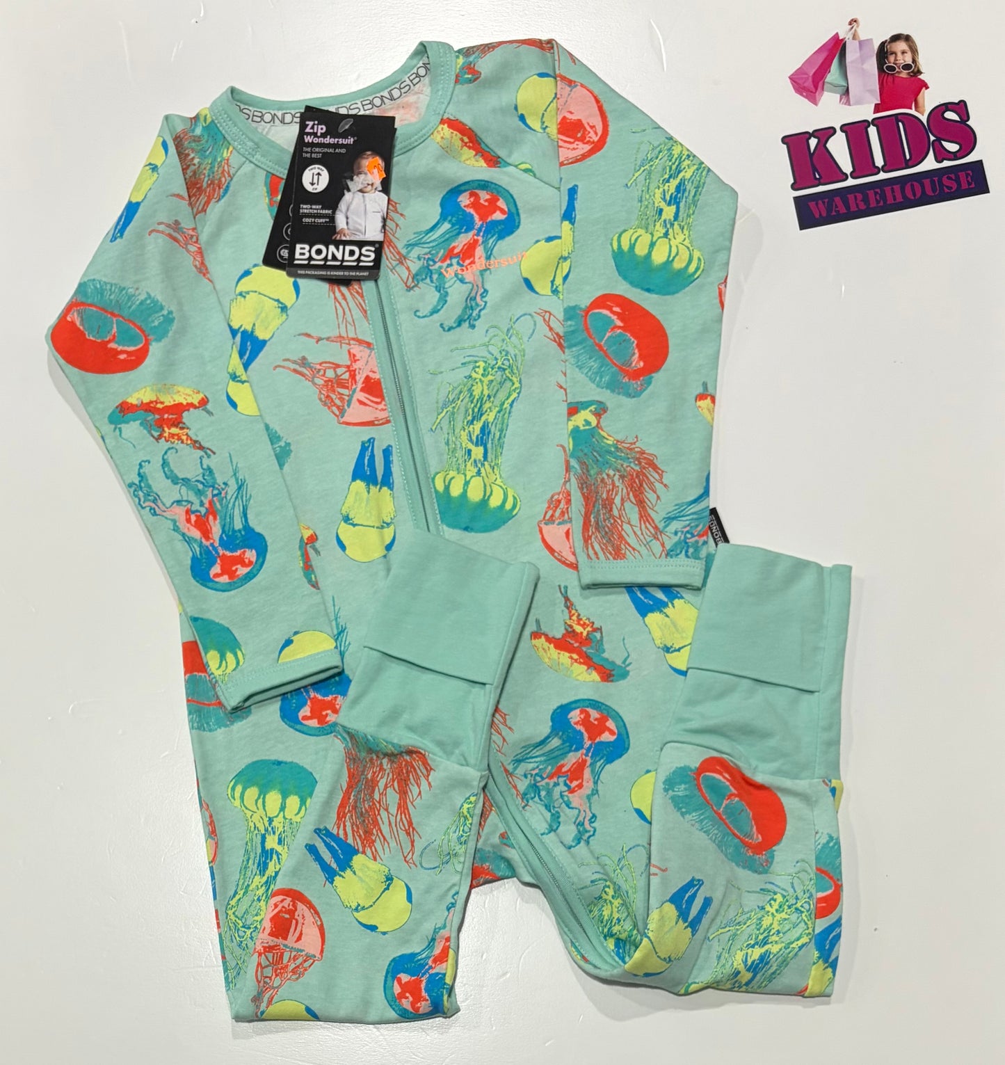 Not Used Bonds Wondersuit Light Blue, Jellyfish Print Jumpsuit Size 2