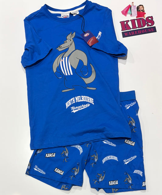 Not Used AFL Blue, North Melbourne Print 2 Piece Pyjama Set Size 10