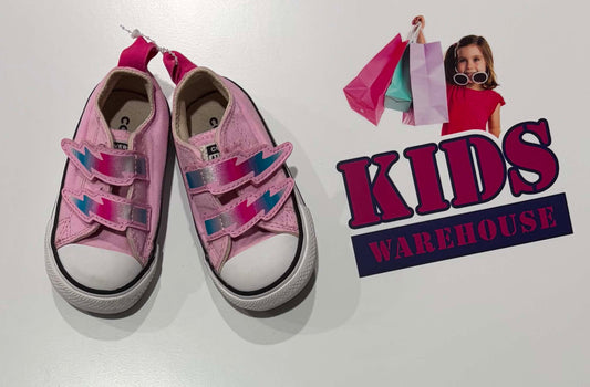 Converse Pink, Blue Lightning Bolt Runners Size 4 (Child)