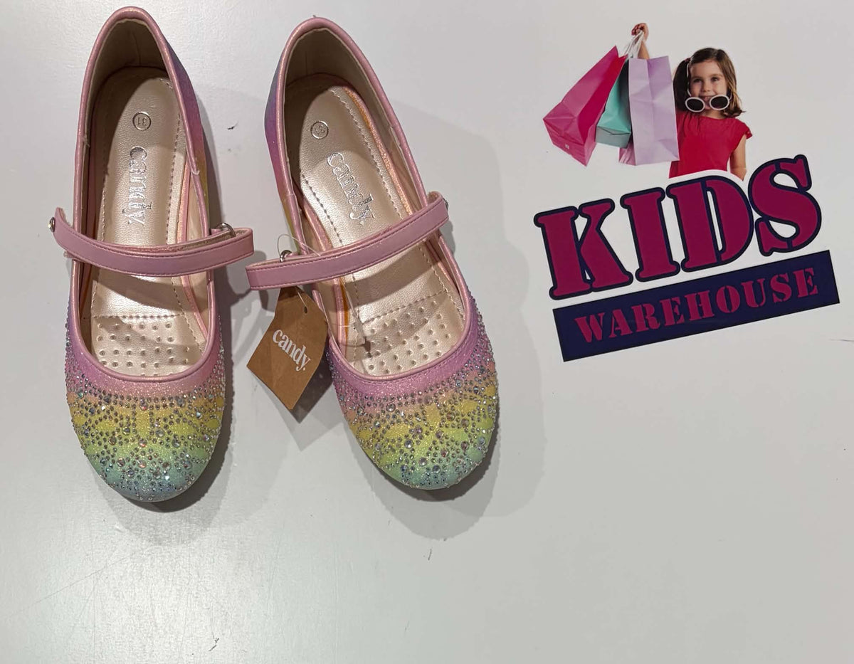 Candy. Rainbow Sparkly Gem Shoes Size 10 (Older Child)