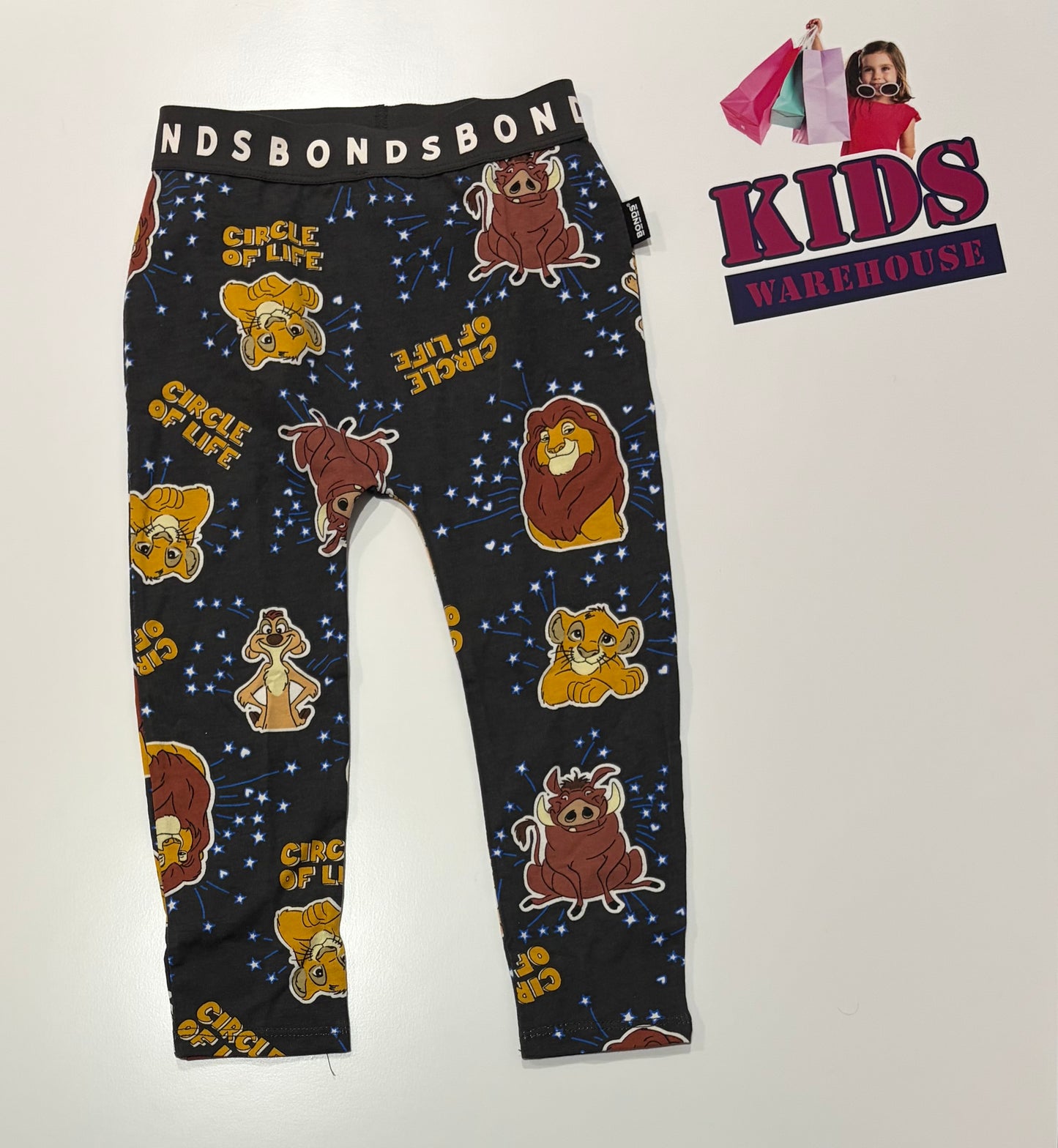 Disney x Bonds Grey, Lion King Print Pants Size 2