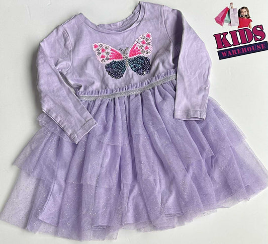 Purple Sequence Butterfly Dress Size 2