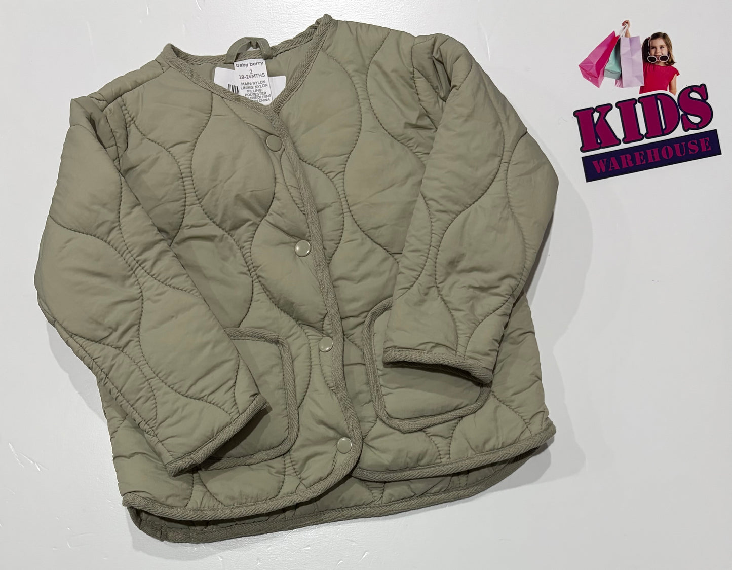 Baby Berry Green Puffer Jacket Size 2
