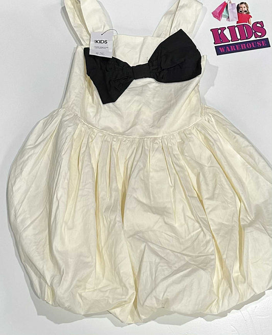 New Cotton On White Dress With Black Bow Tie Size 6