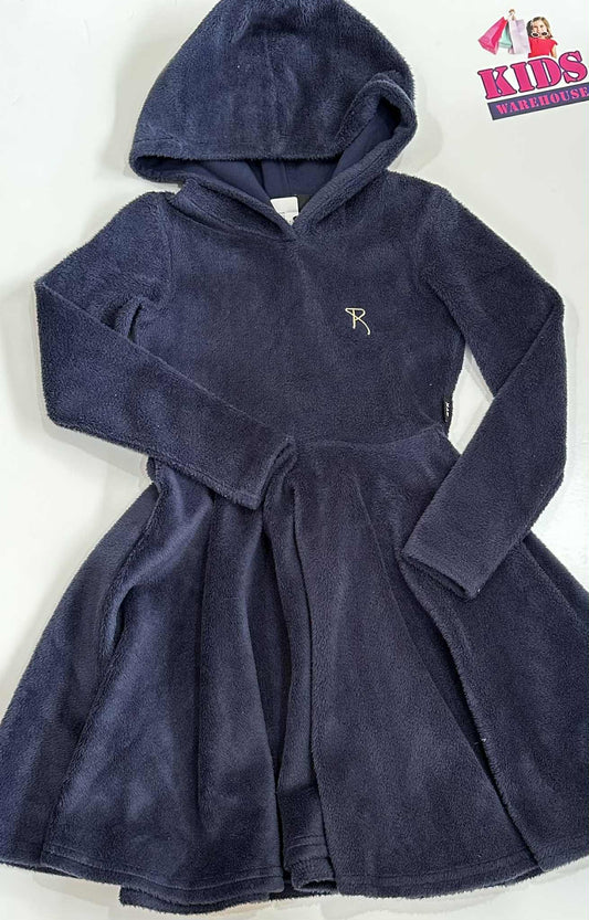 Rock Your Kid Dark Blue Fluffy Soft Long Sleeve Dress Size 7
