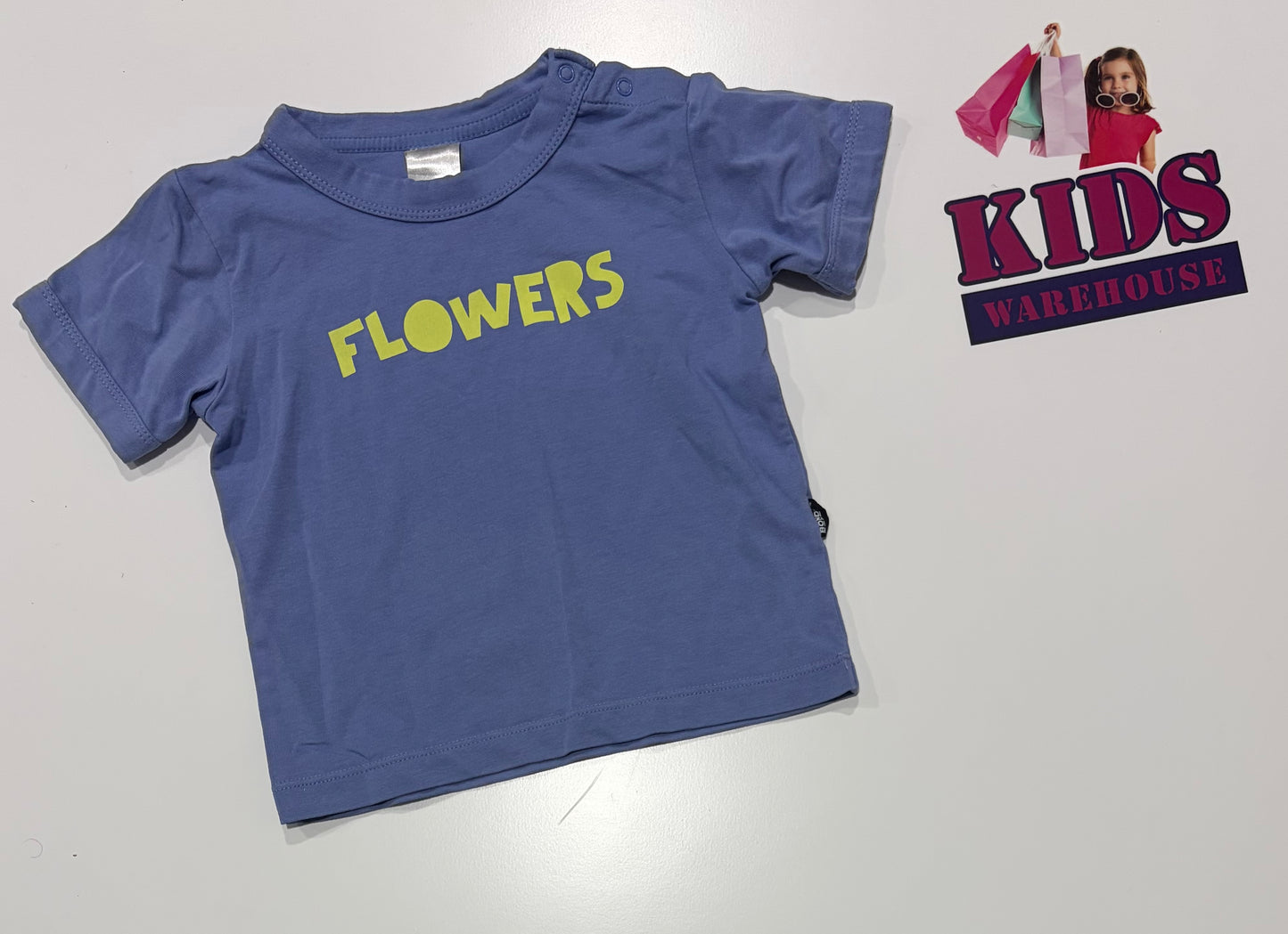 Bonds Blue, Yellow Flowers Print Top Size 0
