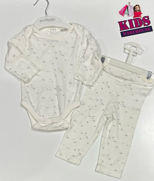 PureBaby White 2 Piece Set Size 00
