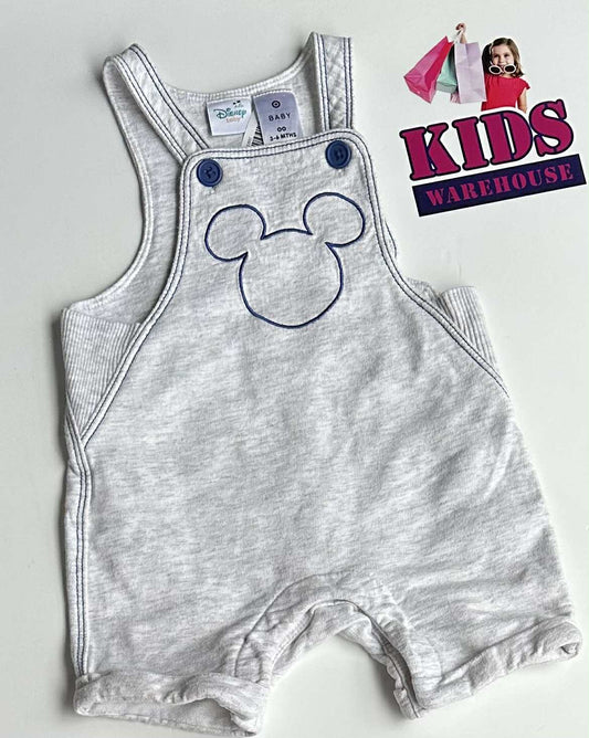 Disney Baby White, Blue Mickey Mouse Print Jumpsuit Size 00