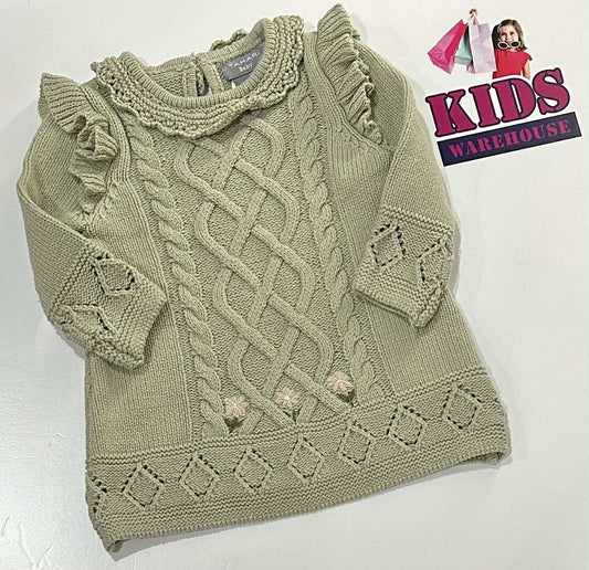 Tahari Green Knit Jumper Size 00