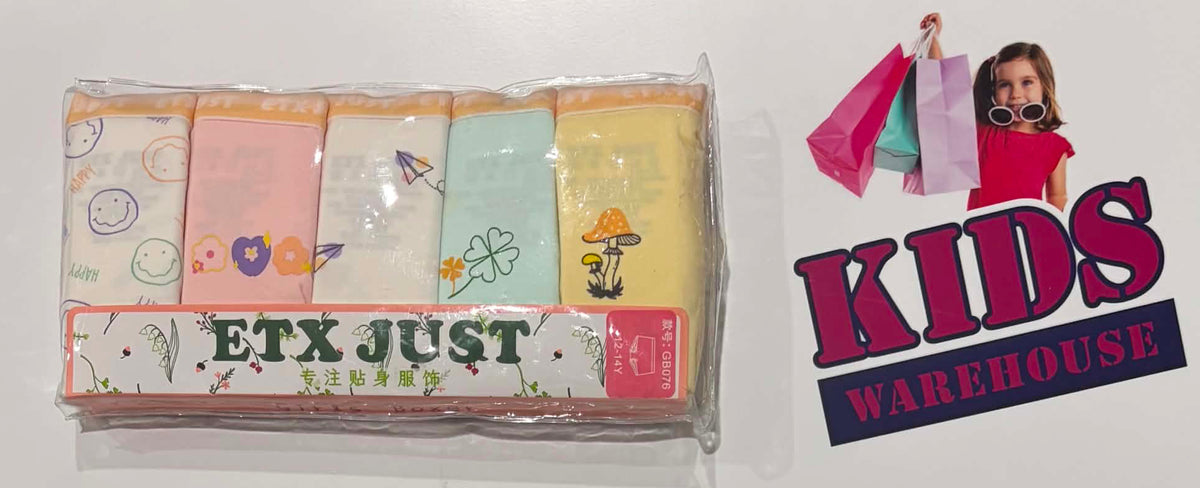 Not Used ETX Just 5 Pack Girls Boxers Size 12-14