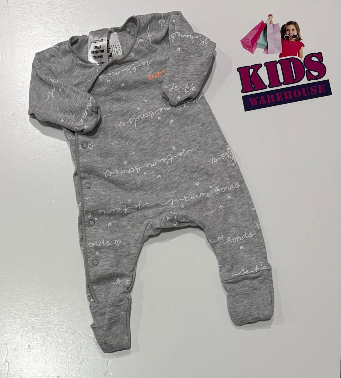 Premmie Bonds Grey Cozysuit Size 00000