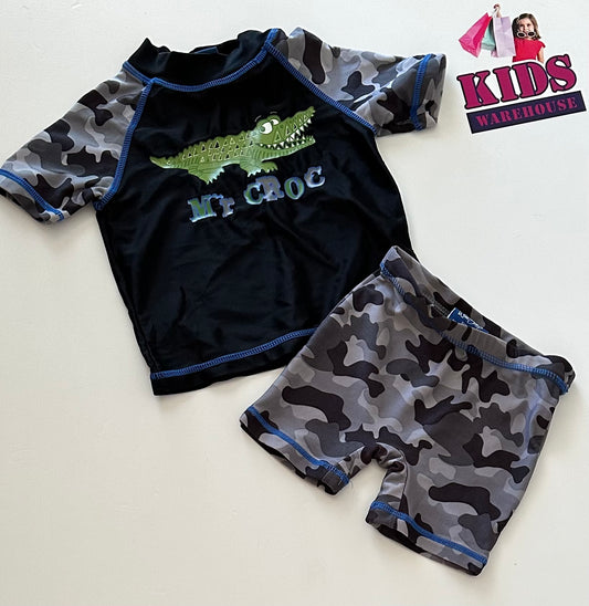 Wave Zone “Mr Croc” 2 Piece Bather Set Size 0