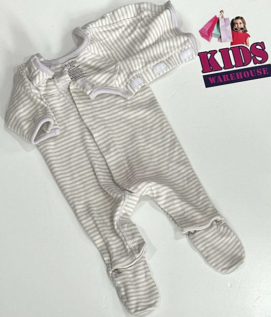 Premmie Baby Berry White & Purple Velcro Jumpsuit Size 00000￼