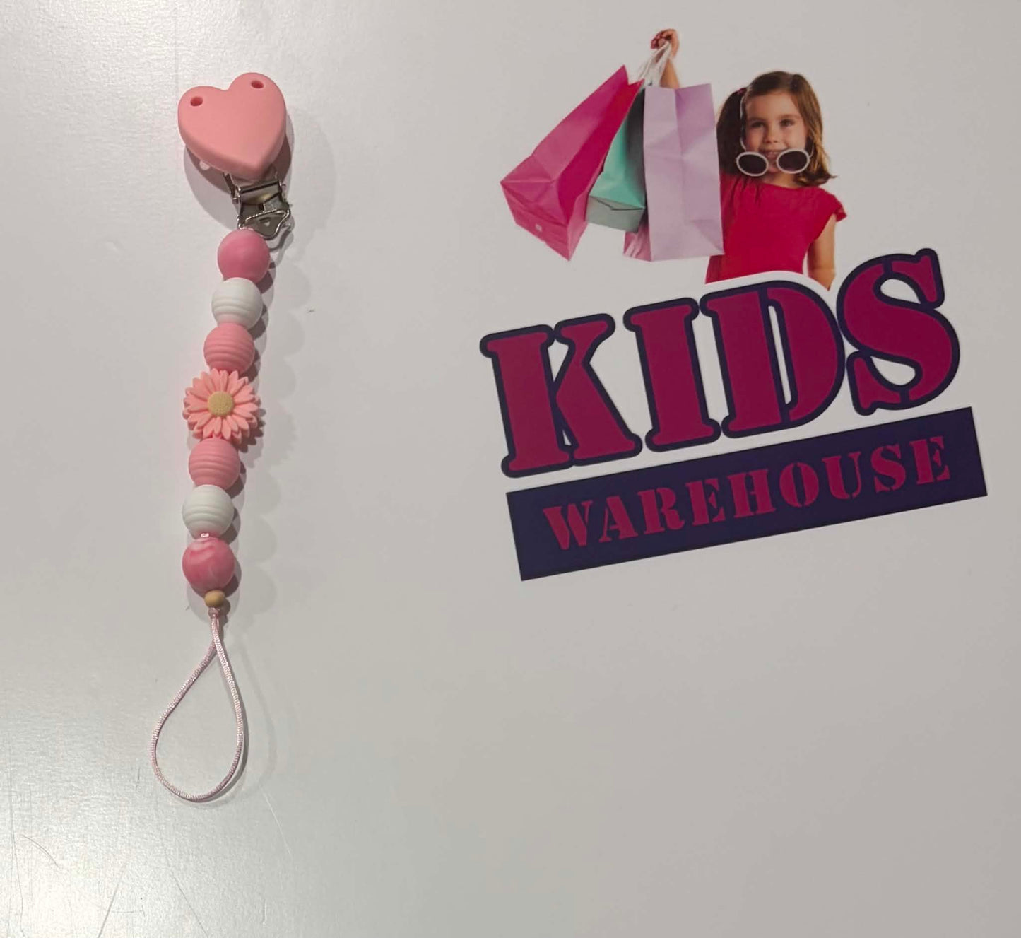 Pink Pacifier Clip