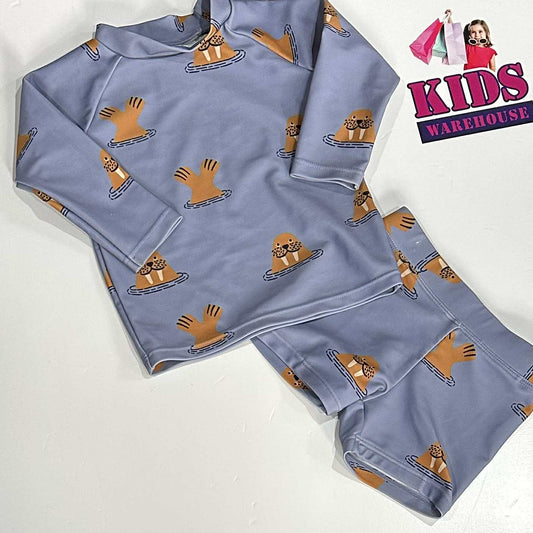 Target Dark Blue 2 Piece Swim Set With Walrus Pattern Size 00￼