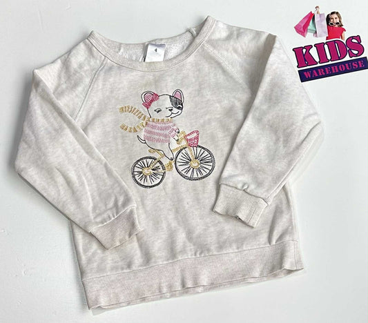 Target White Jumper With Dog On A Bike Print Size 4