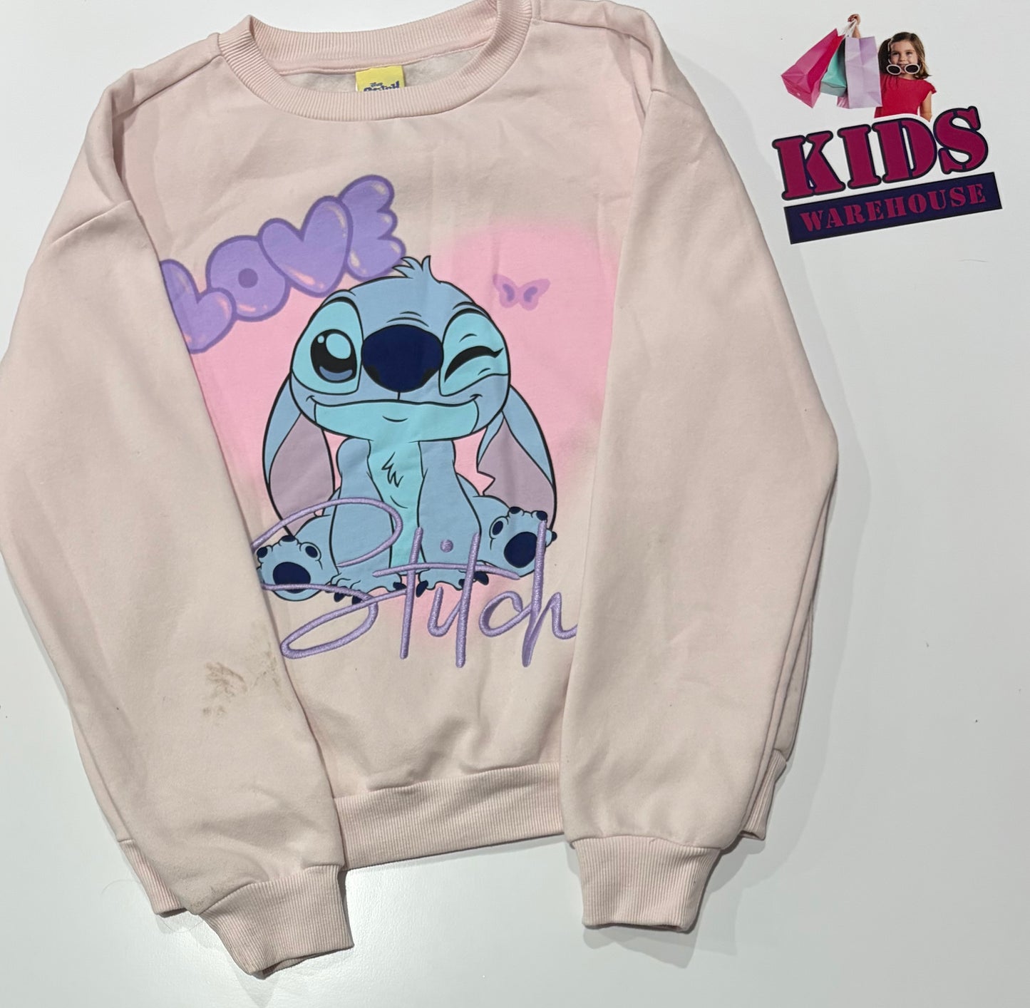 Disney Pink, Love Stitch Print Sweater Size 14