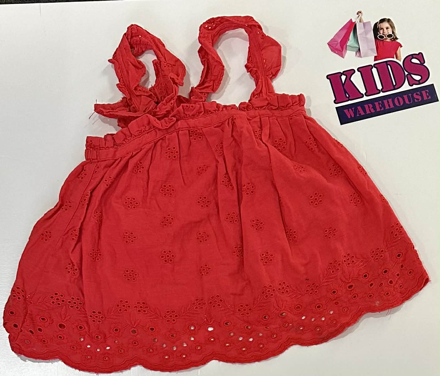 Tahari Baby Red Dress With Flower Pattern Size 0