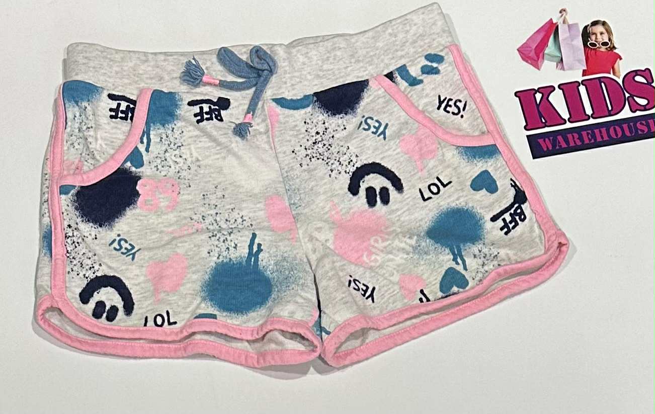 Target White Shorts With Pink & Blue Pattern Size 7