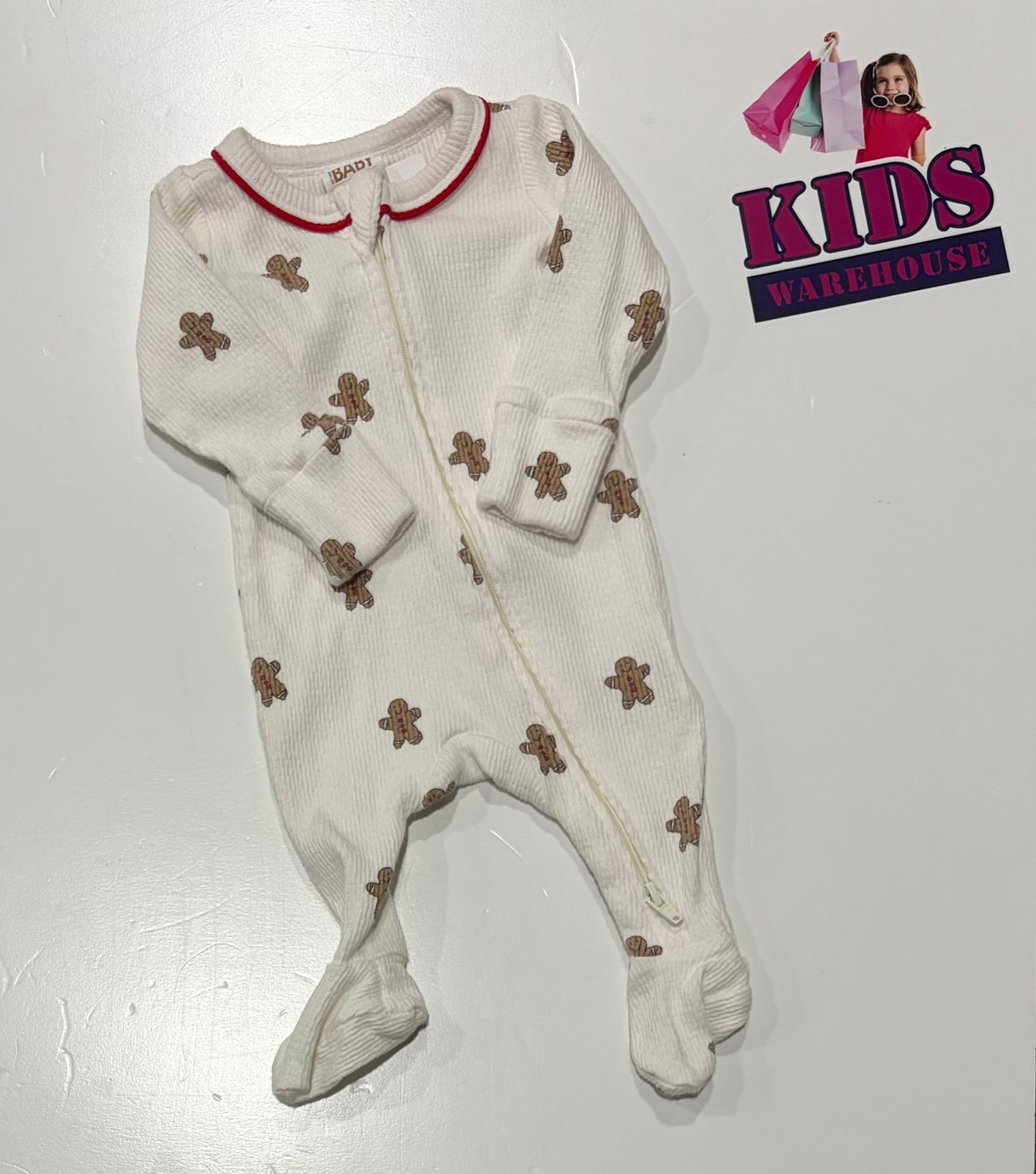 Cotton On White, Ginger Bread Print Jumpsuit Size 00000