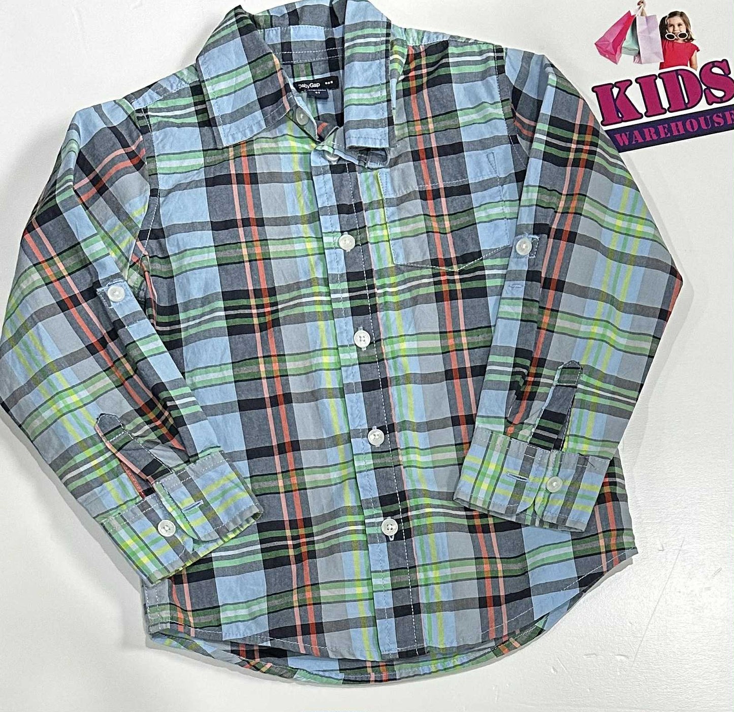 Baby Gap Blue & Green Long Sleeve Shirt Size 5