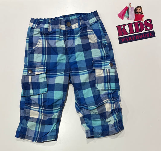H&M Blue, Navy, White Check Print Pants Size 7