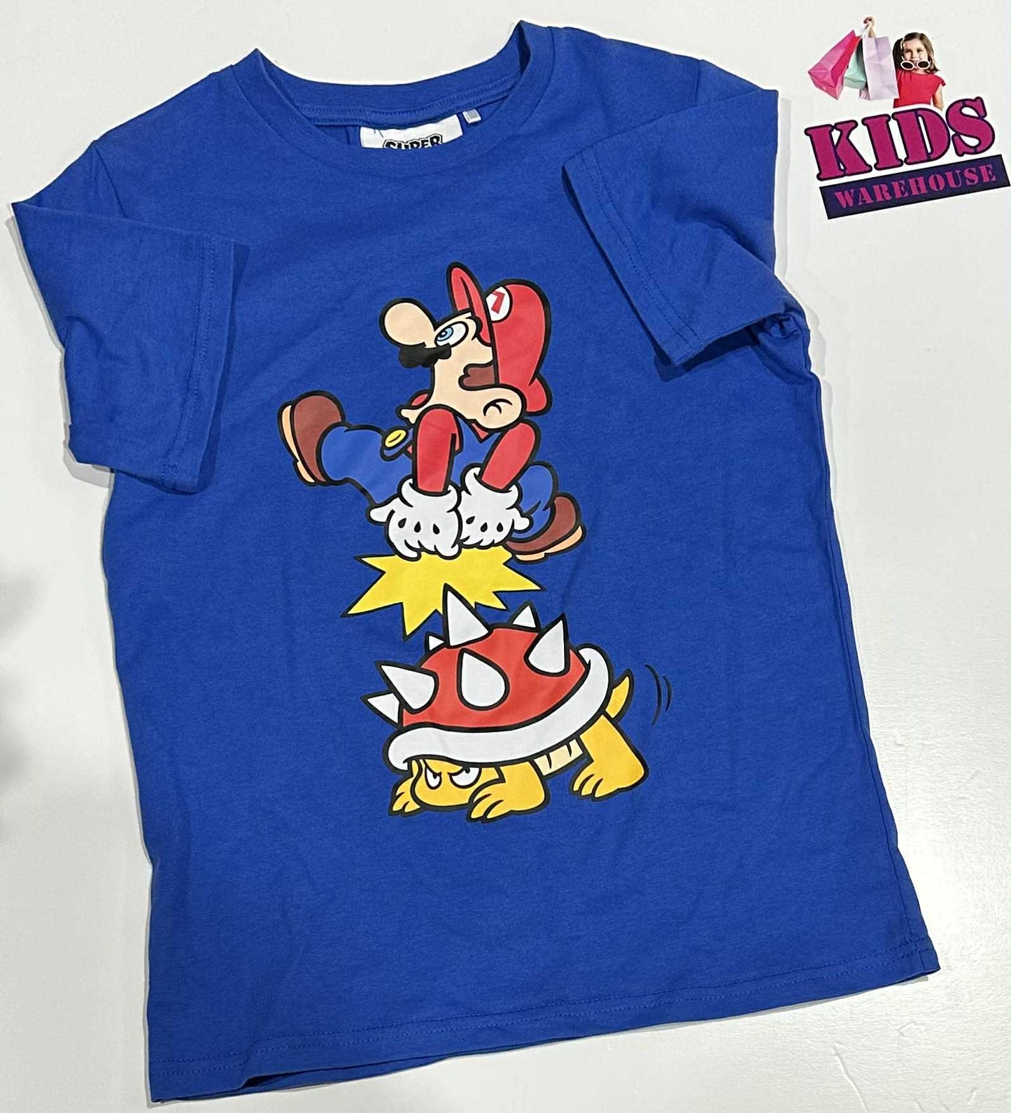 Super Mario Blue Top With Mario Print Size 10