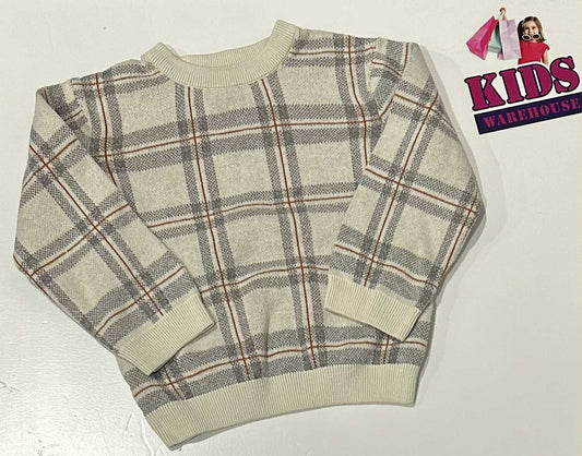 Next White & Brown Knit Jumper Size 1