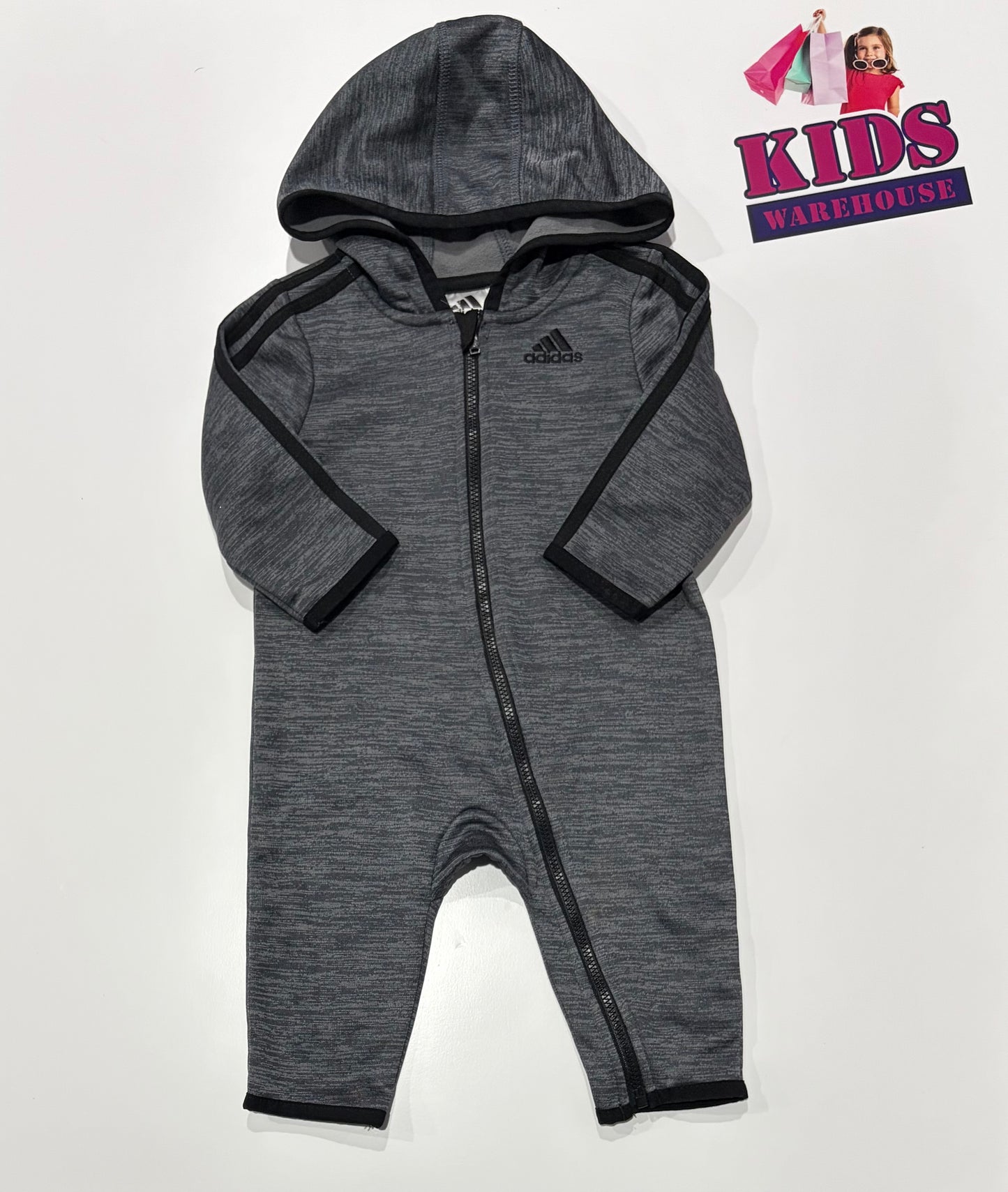 Adidas Grey Hooded Jumpsuit Size 00