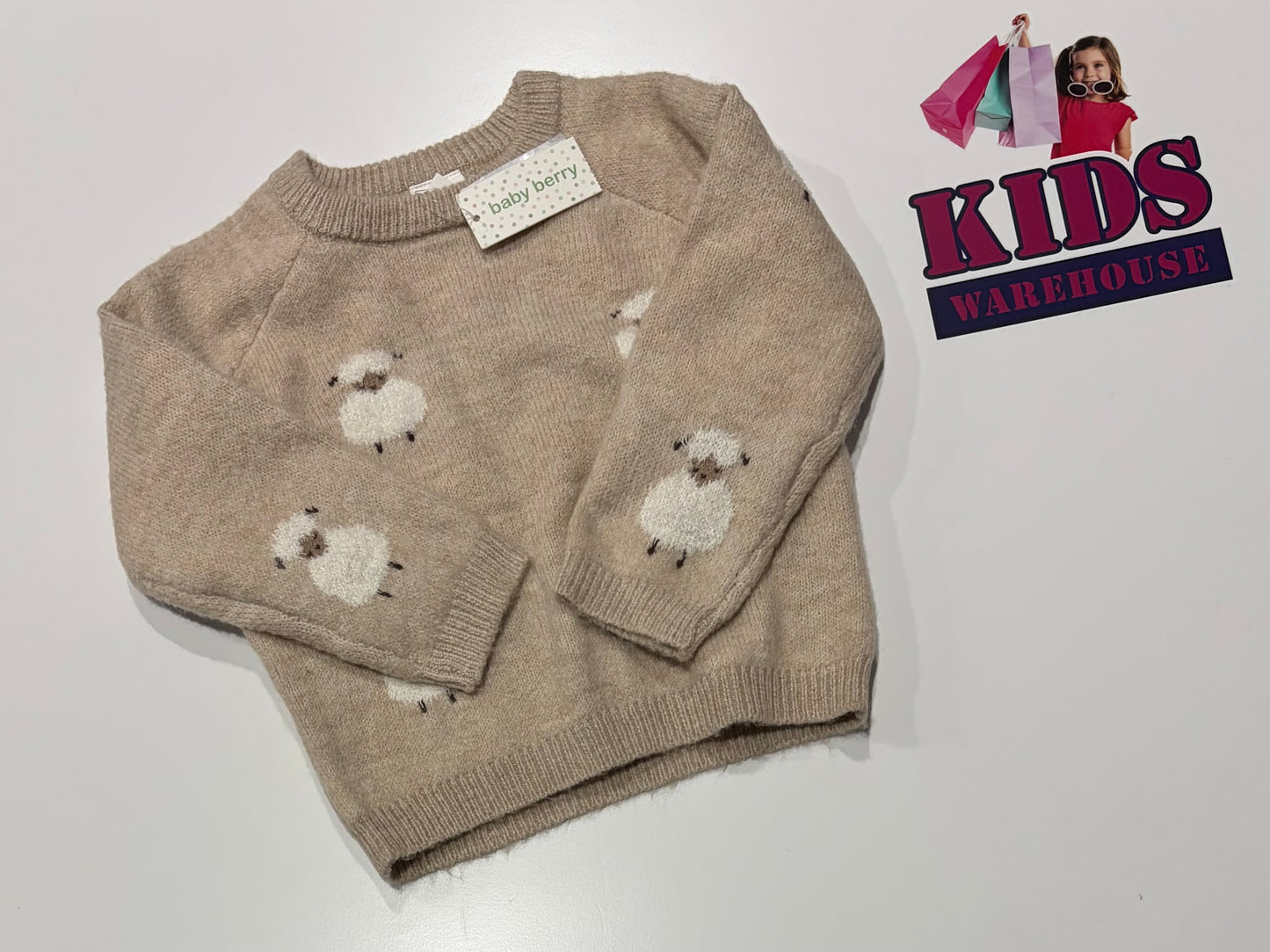 Not Used Baby Berry Cream, Sheep Knit Sweater Size 2